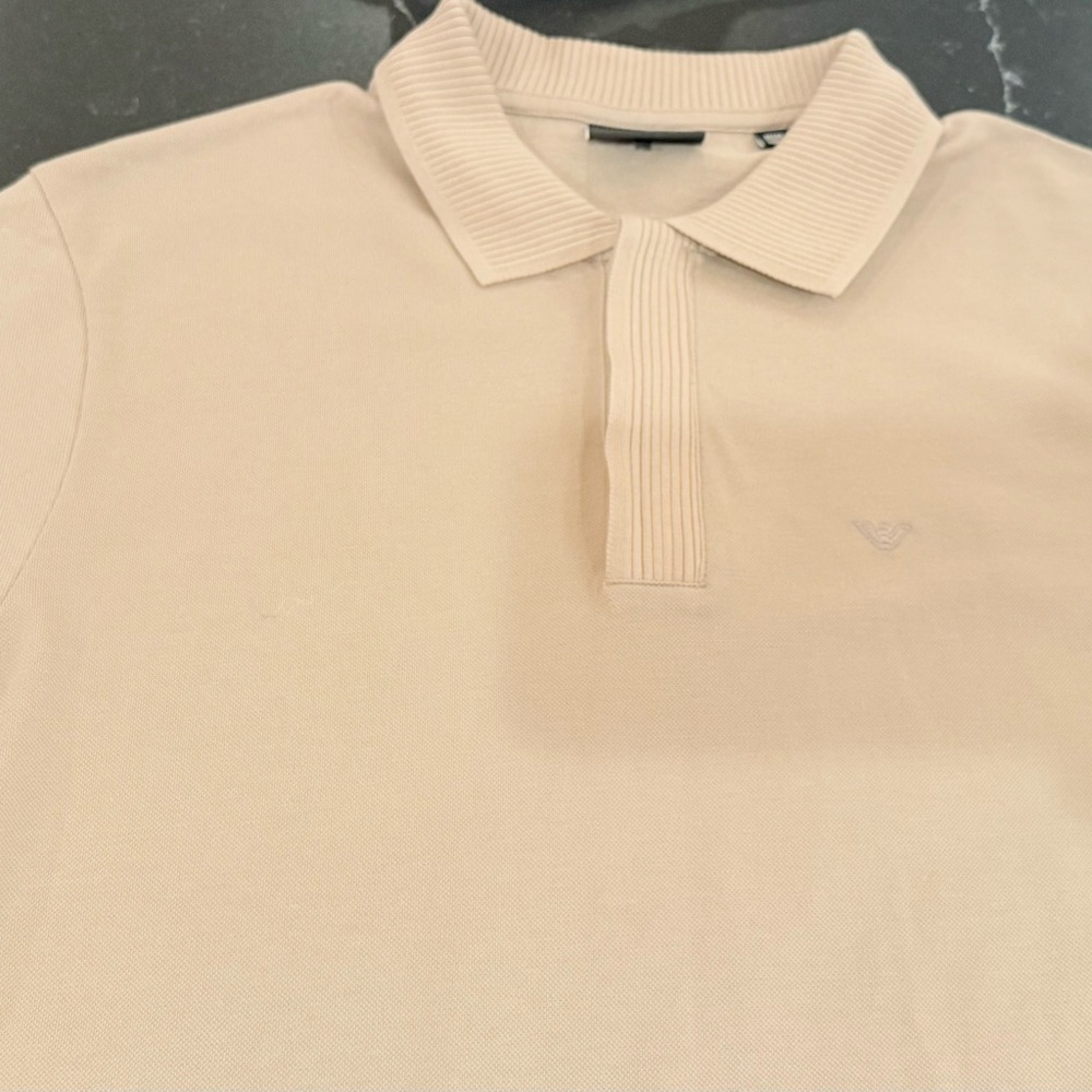 Emporio Armani Taupe Polo T-Shirt Shirt Sleeve NEW - Picture 8 of 12